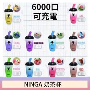 NINGA奶茶杯可充电一次性電子煙6000口